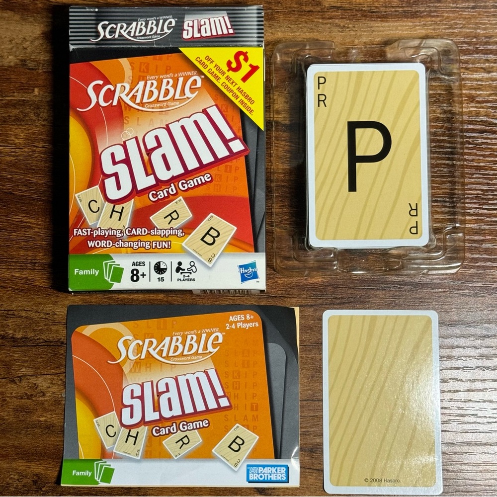 Scrabble Slam! Hasbro Card Game 2-4 Players Ages 8+ Excellent Preowned Condition